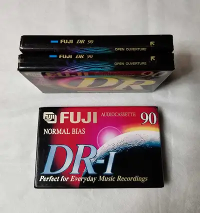 3 Factory Sealed DR-1 Type 1 Normal Bias 90min FUJI Tapes