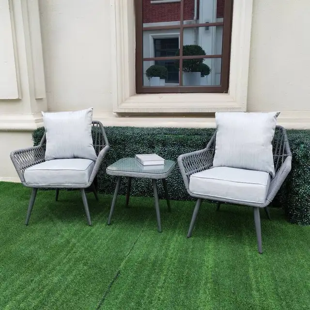 3 Piece Patio Furniture Set Small Outdoor Wicker Rattan Front Po in Patio & Garden Furniture in Markham / York Region - Image 4