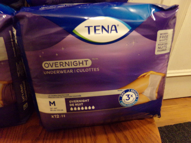 6   "TENA" 12 PACK, OVERNIGHT UNDERWEAR, SIZE MEDIUM  ( 34-44"). in Health & Special Needs in Kingston - Image 2