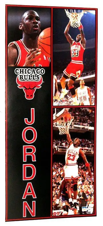 MICHAEL JORDAN CHICAGO BULLS DOOR SIZE POSTER VINTAGE NBA, View more