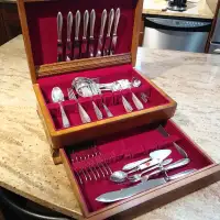 Silver Plated Flatware Set with Chest