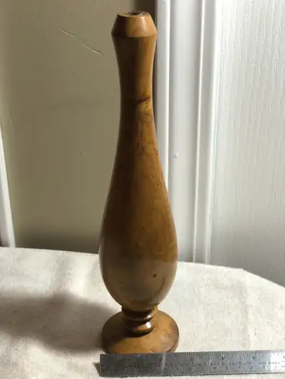 11 Inch Tall with 2 3/4" Base Vintage Myrtlewood Flower Vase, View more