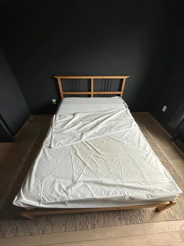 Pristine & Clean Double Bed Frame & Mattress (like new) in case. in Beds & Mattresses in Vancouver - Image 5