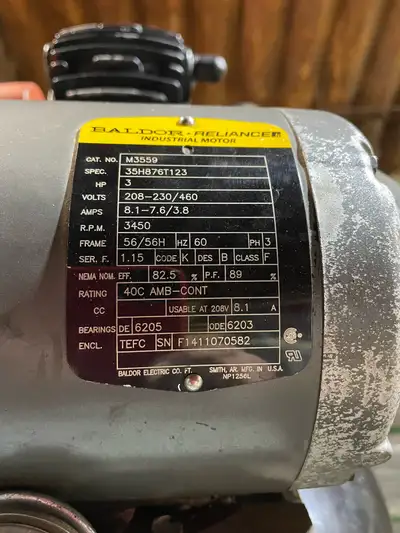 3 ph 3 hp 60 gallon air compressor , View more