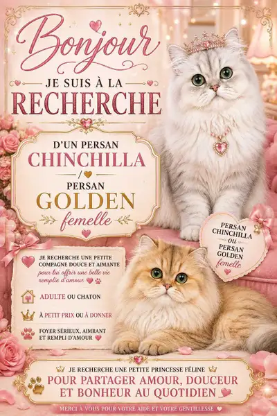 recherche femelle persan golden ou persan chinchilla , View more