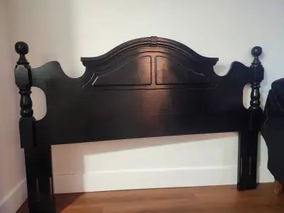Real Wood Headboard - Stained black, View more