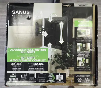 Sanus Elite Advanced Full-Motion 4D + Shift TV Wall Mount 32"-65, View more