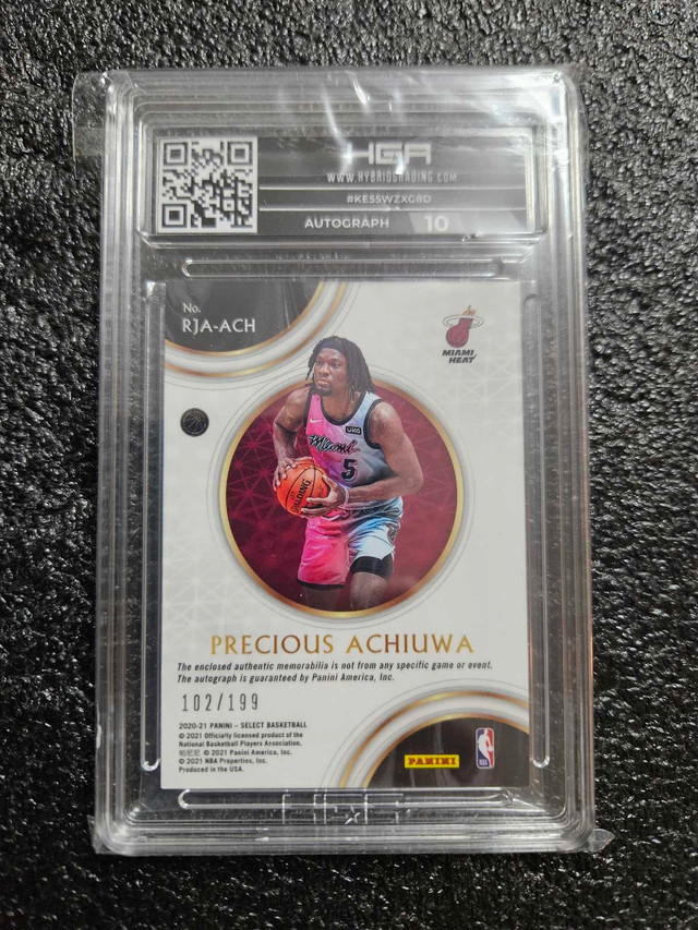 HGA 9.5 PANINI SELECT ROOKIE JERSEY AUTO PRECIOUS ACHIUWA in Arts & Collectibles in Markham / York Region - Image 2