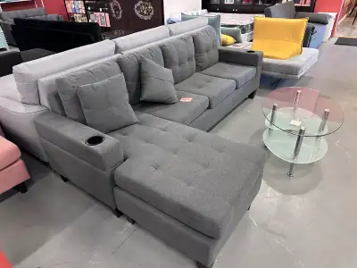 Brand new fabric sectional sofa on sale Grey and black for Only $469 Limited time Kijiji offer only,...