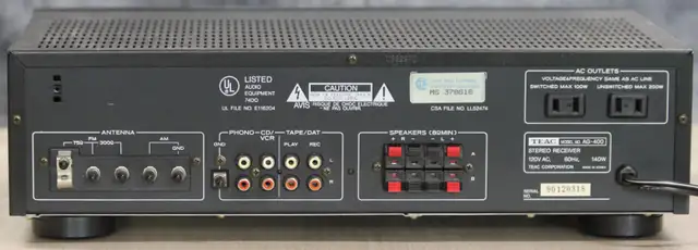 Vintage (1990-1991) TEAC AG 400 Receiver63694127103745121
