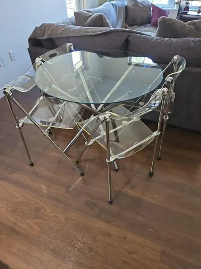 TABLE - ROUND GLASS CHROME, View more