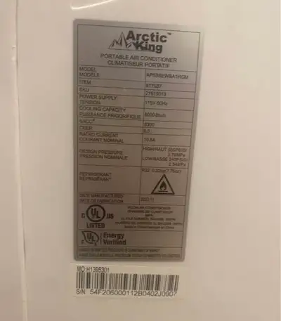 Arctic King 8000 BTU Portable Air Conditioner AP53SEWBA1RCM, View more