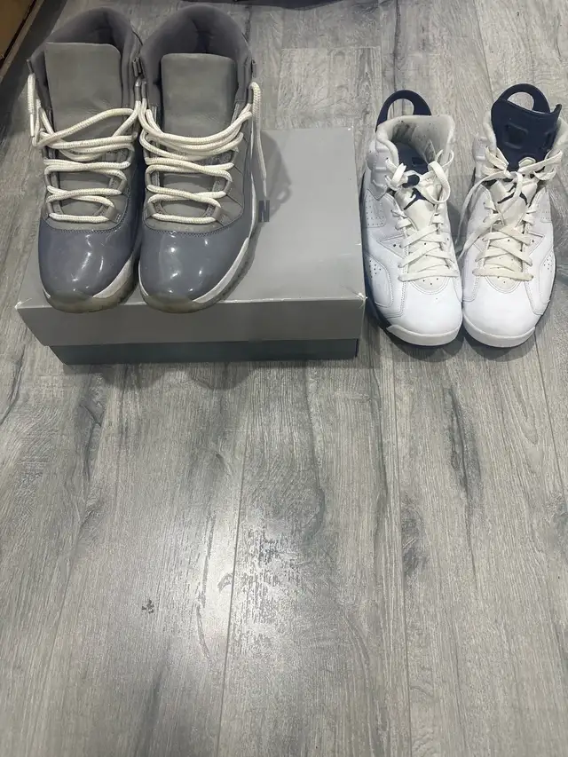 Air Jordan 11 Cool Grey & Air Jordan 6 White/Navy in Men's Shoes in Oshawa / Durham Region - Image 3
