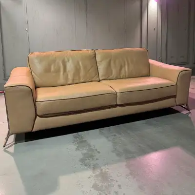 100% Genuine Leather Sofa Ivory Designer Deep Seating Couch Ital, View more