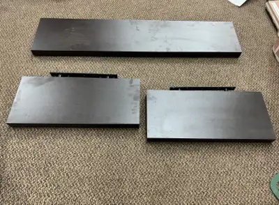 SET 3 laminate/veneered MDF floating shelves metal hidden bracke, View more