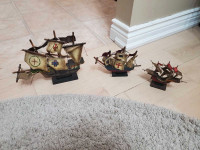 Woodcrafted minuture ships