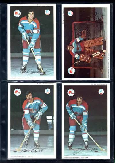 1972-73 POSTCARD,CARTE POSTALE NORDIQUES DE QUEBEC WHA RARE NEUF, View more