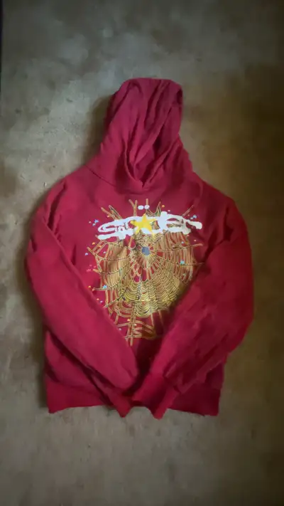 Sp5der Logo Hoodie Maroon, View more