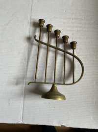 Brass candle holder with 5 pots 