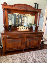 Antique Sideboard / Buffet with Mirror