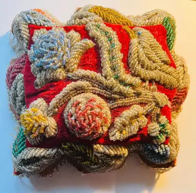 Antique Iroquois Beaded Pillow, View more