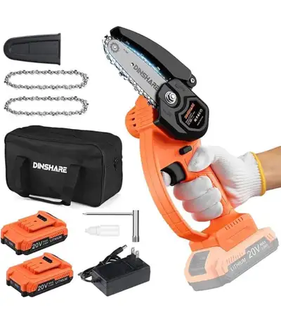 DINSHARE Cordless Mini Chainsaw, DINSHARE 4 Inch 20V Chainsaw , View more