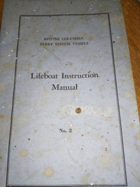 1964 British Columbia Ferry System Vessels Lifeboat Instruction