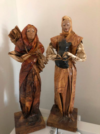 Man and woman in paper machete, One of a kind art work.