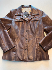 Brown Distressed Leather Jacket (women’s size M)
