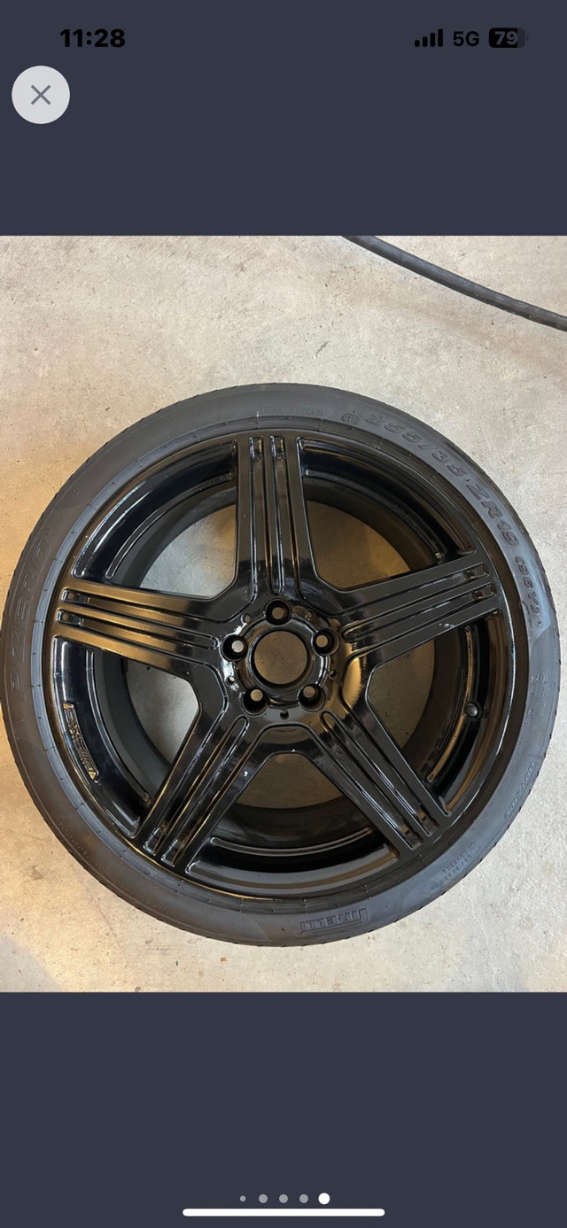 2  OEM Mercedes AMG alloy rims Pirelli 255/35/19 tires CLS63 E63 in Tires & Rims in Oakville / Halton Region