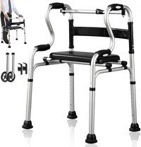 Selling Walker for Senior with Seat and Wheels Foldable - $80 or