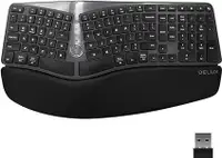 DELUX Wireless Ergonomic Split Keyboard with Wrist Rest