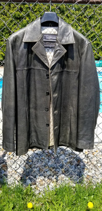 Superbe manteau de cuir Oakwood brun-kaki