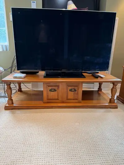 TV entertainment stand and 2 End Tables with storage inside , View more