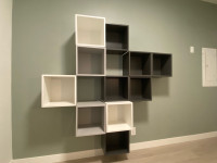 IKEA wall-mounted shelves (dark grey) - $22 each or $120 for 6