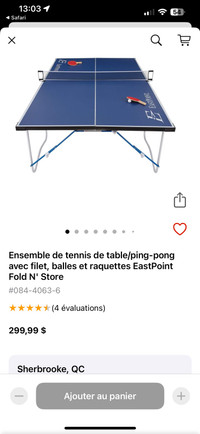 Table de Ping Pong (Used) + Filet, Raquettes & Balles (Neufs)