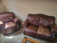 Leather 3 piece couch set. 