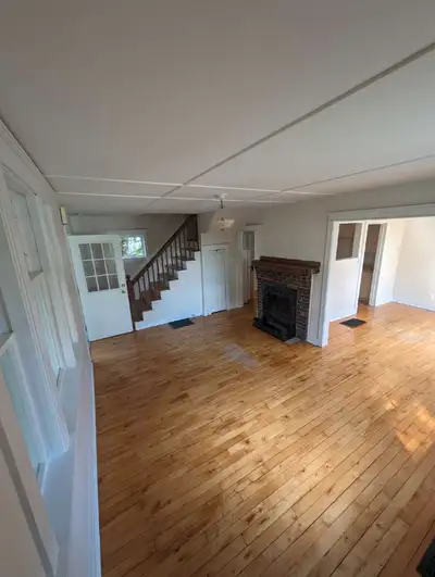Nestled in a private setting, this charming older home is surrounded by a train track and creek, off...
