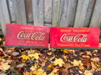 Coca Cola metal signs circa 1920’s bilingual French and English