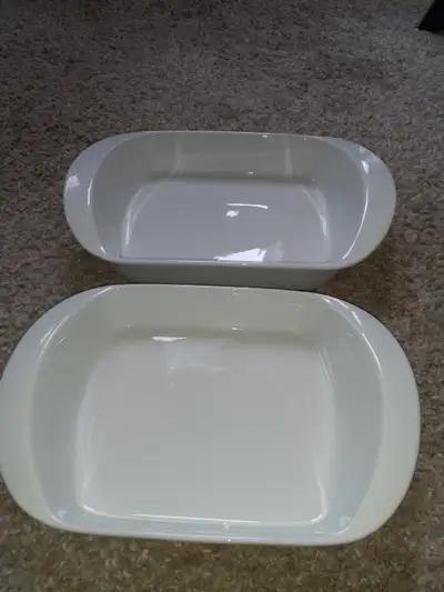 Set of Two White New Overandback Casserole Dishes, View more