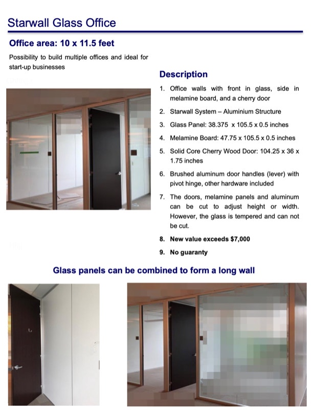 Starwall Bureau Vitré Glass Office Desks Gatineau Kijiji