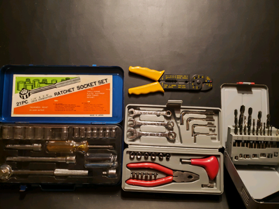  Ratchet Socket, Set Drill Set, and A Wire Cutter , View more
