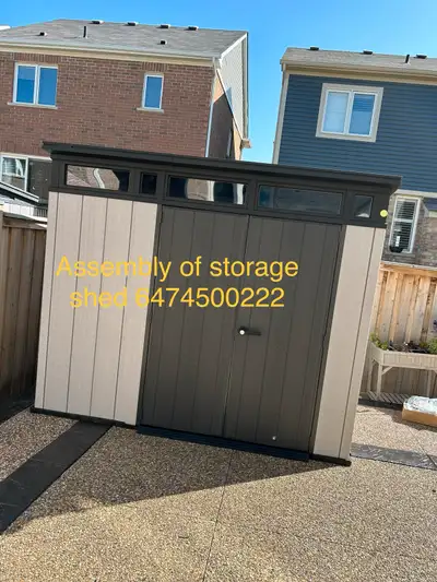 We assemble and dismantle the gazebo, moving it, install the shed, and build bases from concrete til...