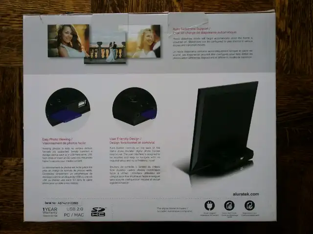 Aluratek Eight Inch Digital Photo Frame New and Unused63735879156993121