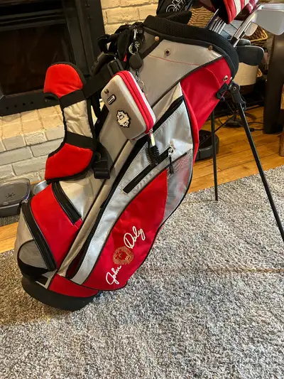 John Daly Signature Stand Golf Bag – Red/Black – Lion Logo, View more