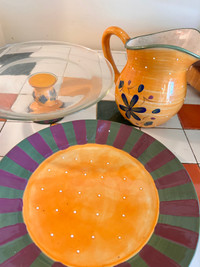 Pitcher and cake stand set