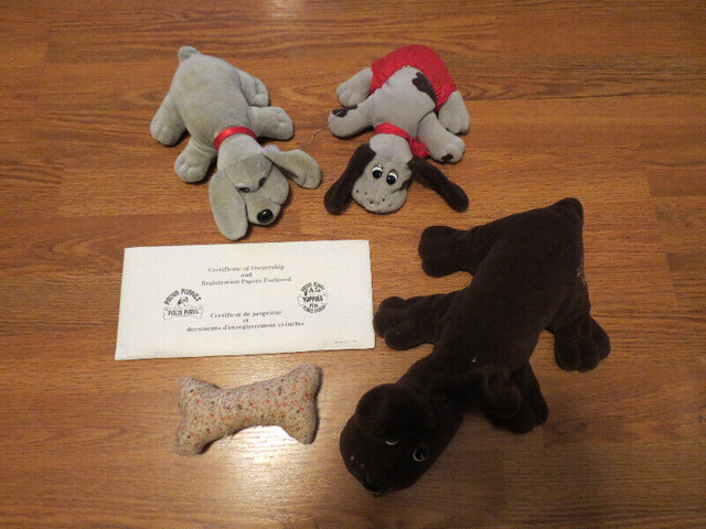 Pound Puppies Lot of 3 With Box and Bone Yuppies Vintage in Arts & Collectibles in Sarnia - Image 2