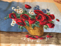 Very large ‘Jean McIntosh’ needlepoint art. Completed  