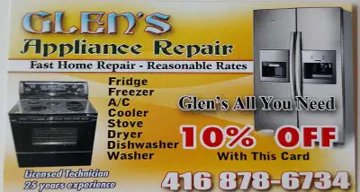 GLEN'S APPLIANCE REPAIR, View more