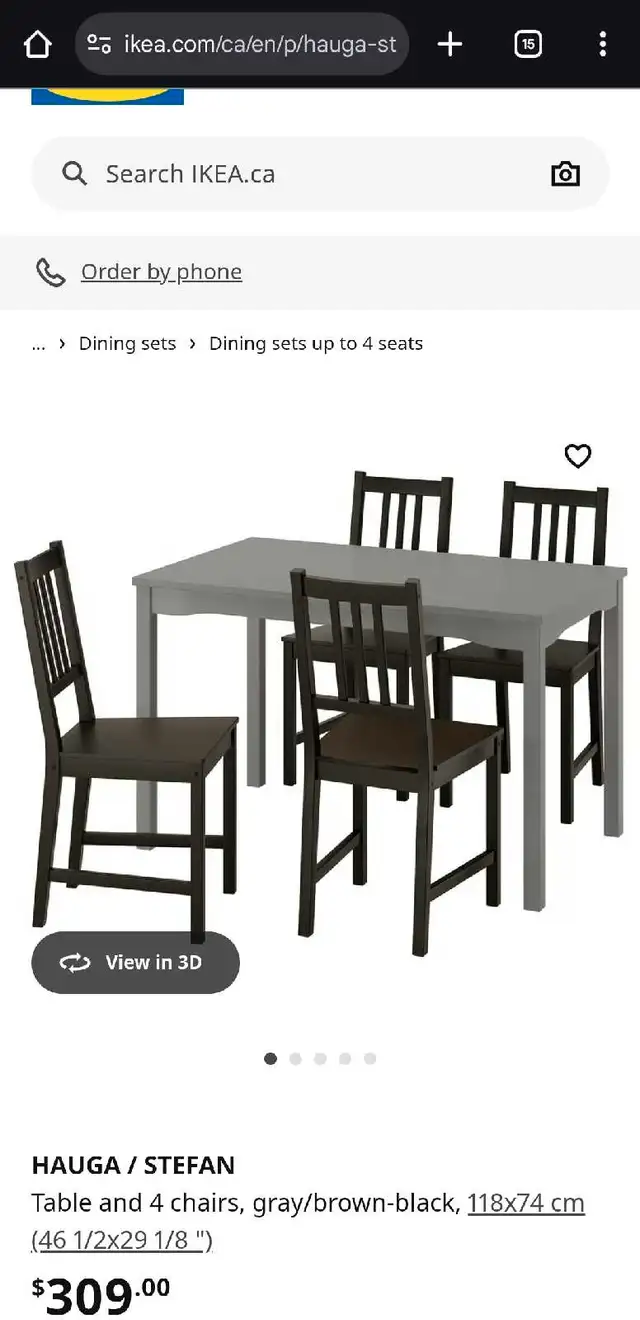 IKEA TABLE AND CHAIR HAUGA / STEFAN63611955902083120